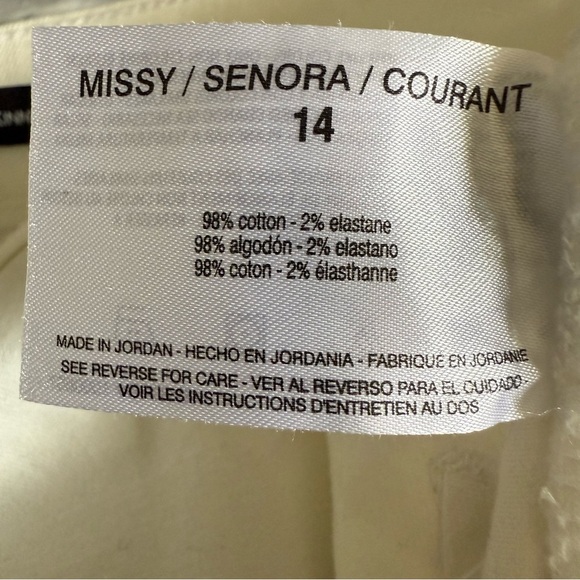 Nine West | White High Rise Distressed Gramercy Skinny Ankle Jeans | Sz 14 - Picture 7 of 9